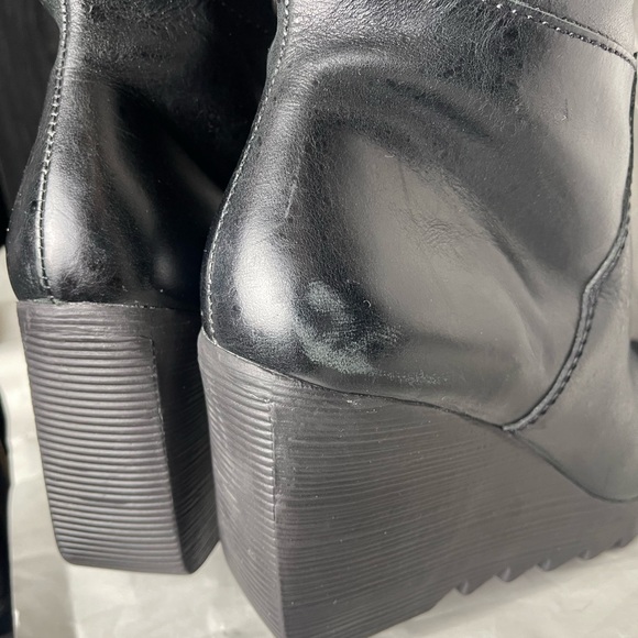 Preloved MICHAEL Michael Kors y2k leather sherpa trim wedge boots size 7.5 - Picture 9 of 17